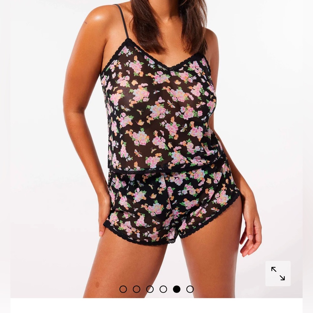 Savage X Fenty Black Floral Cami Set